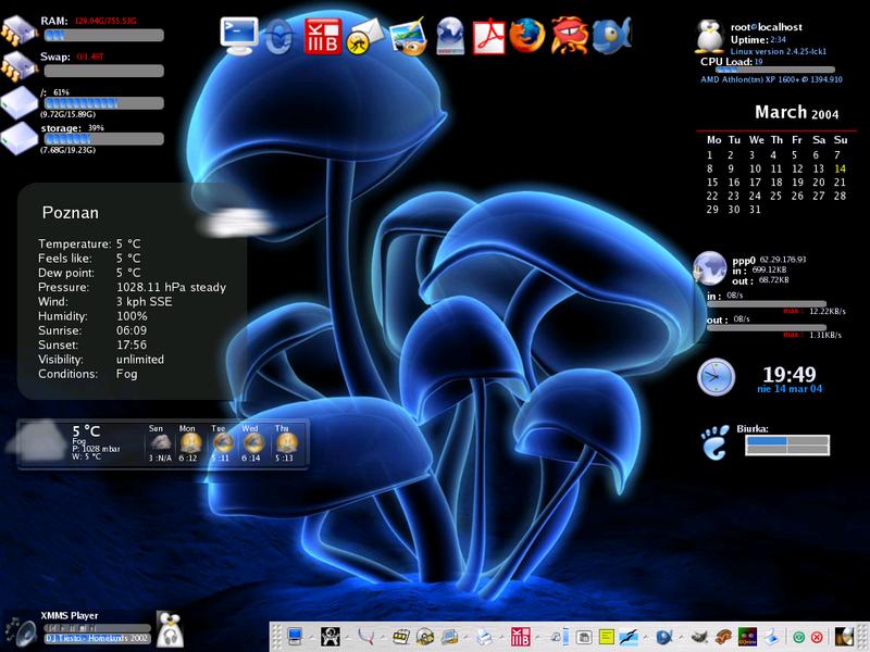 Screenshot. XFce, gDesklets
