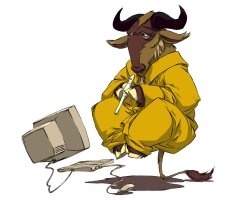 Levitating, Meditating, Flute-playing Gnu