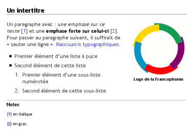 Sur le site public